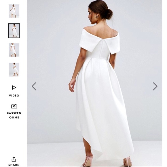 ASOS Off The Shoulder Scuba Dip Back Maxi Dress - Picture 2 of 8